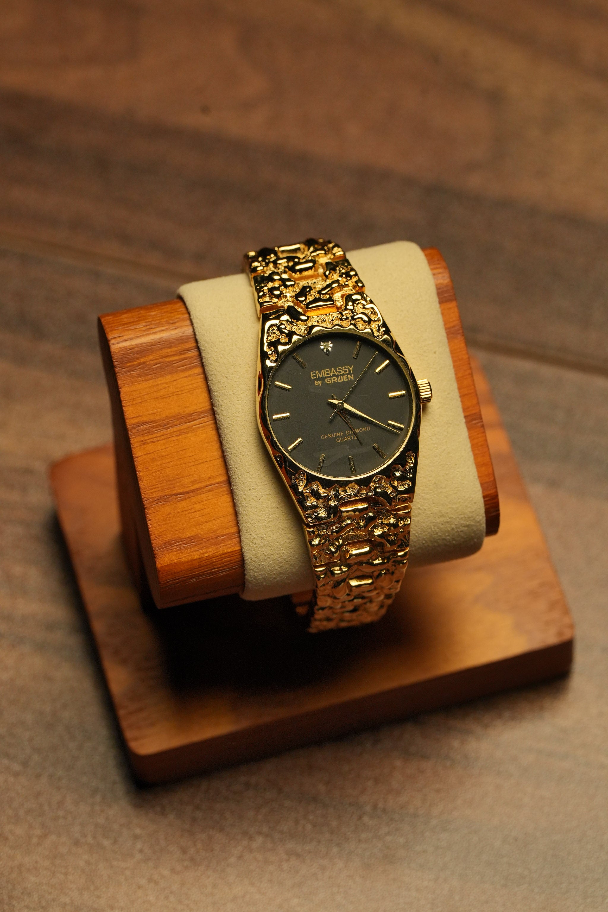 GRUEN Diamond Nugget Black Dial