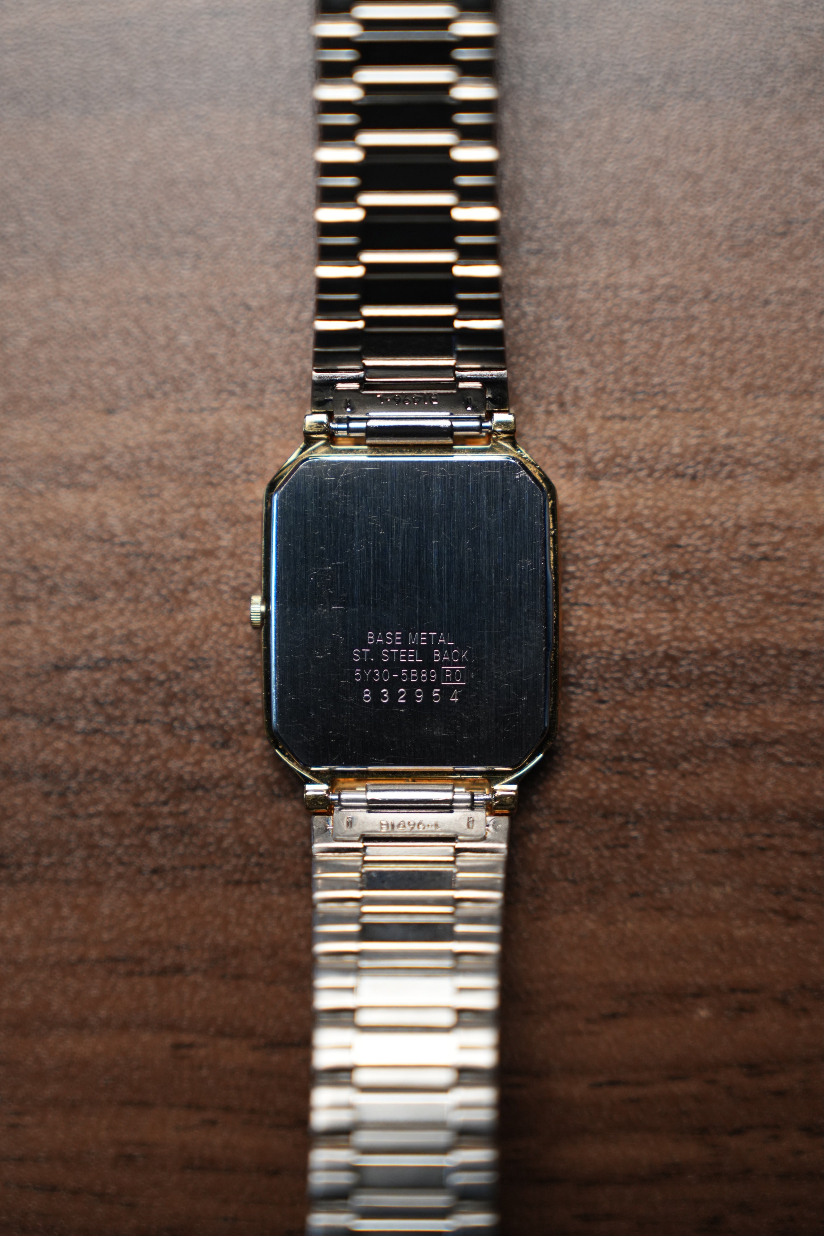 Seiko Black Dial Tank Diamond Melee 5Y30-5B89 Slight Hue in Crystal