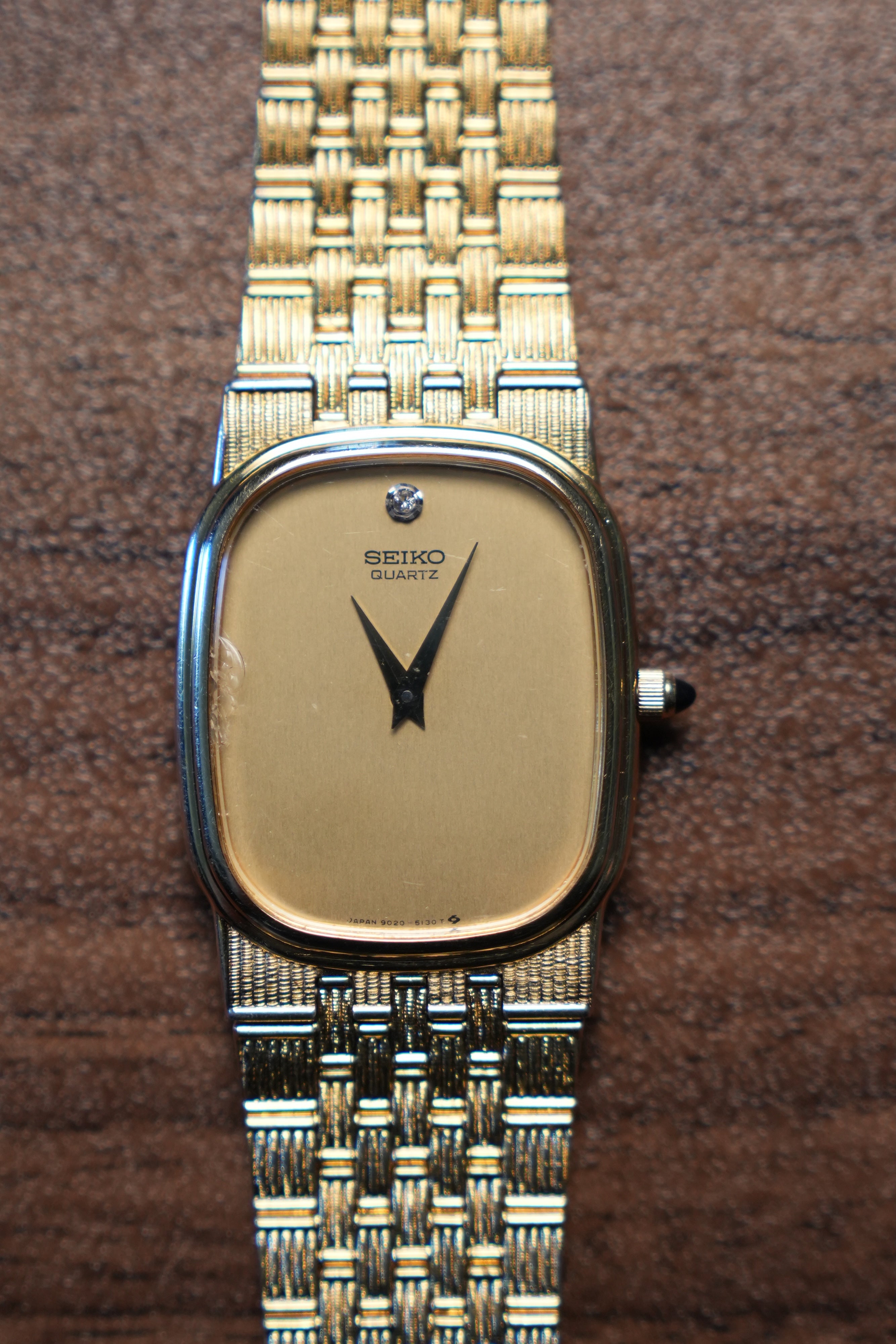 Seiko 9020-5100 Ultra-Thin Quartz Dress Watch – Gold Tone, Circa 1980s