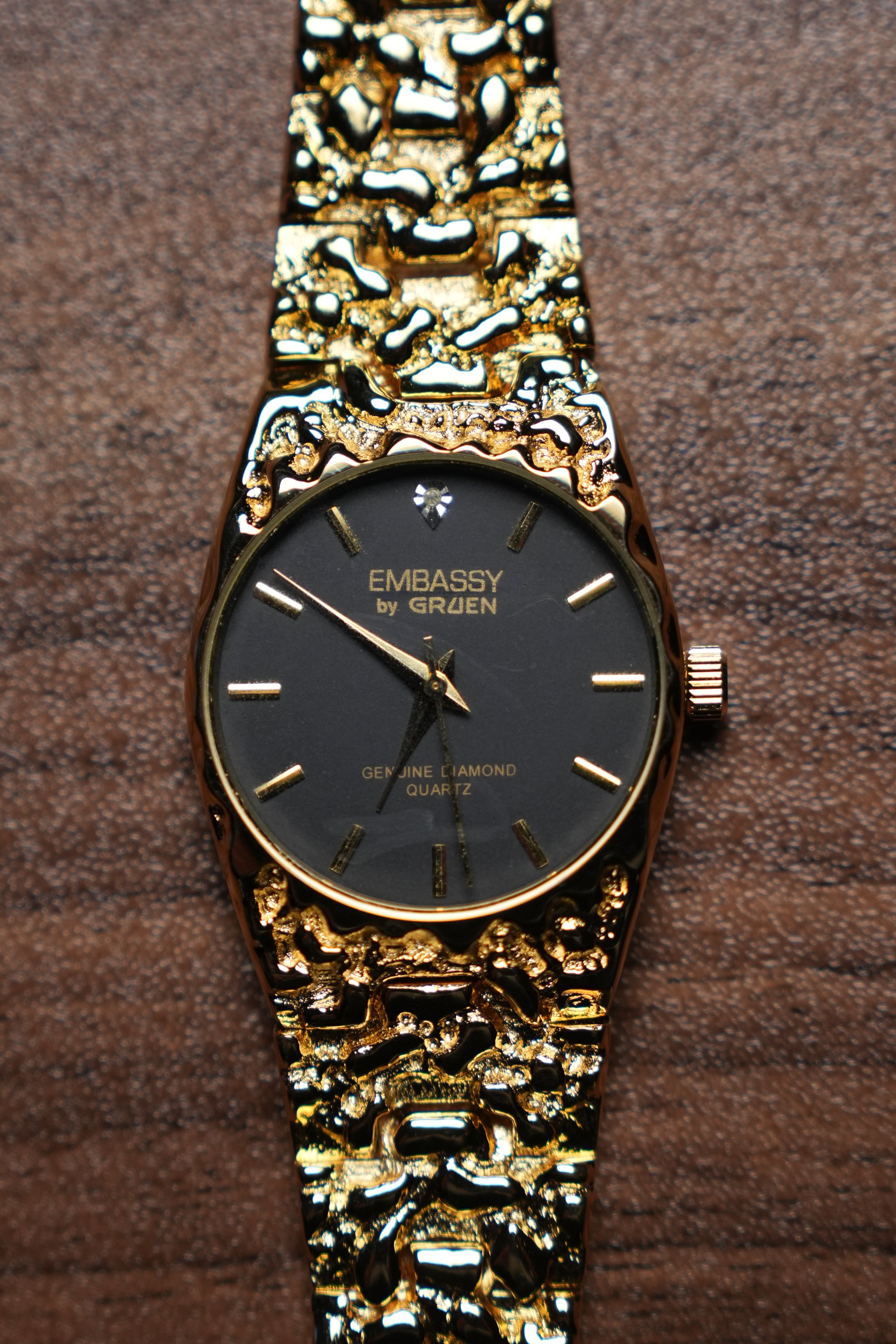 GRUEN Diamond Nugget Black Dial
