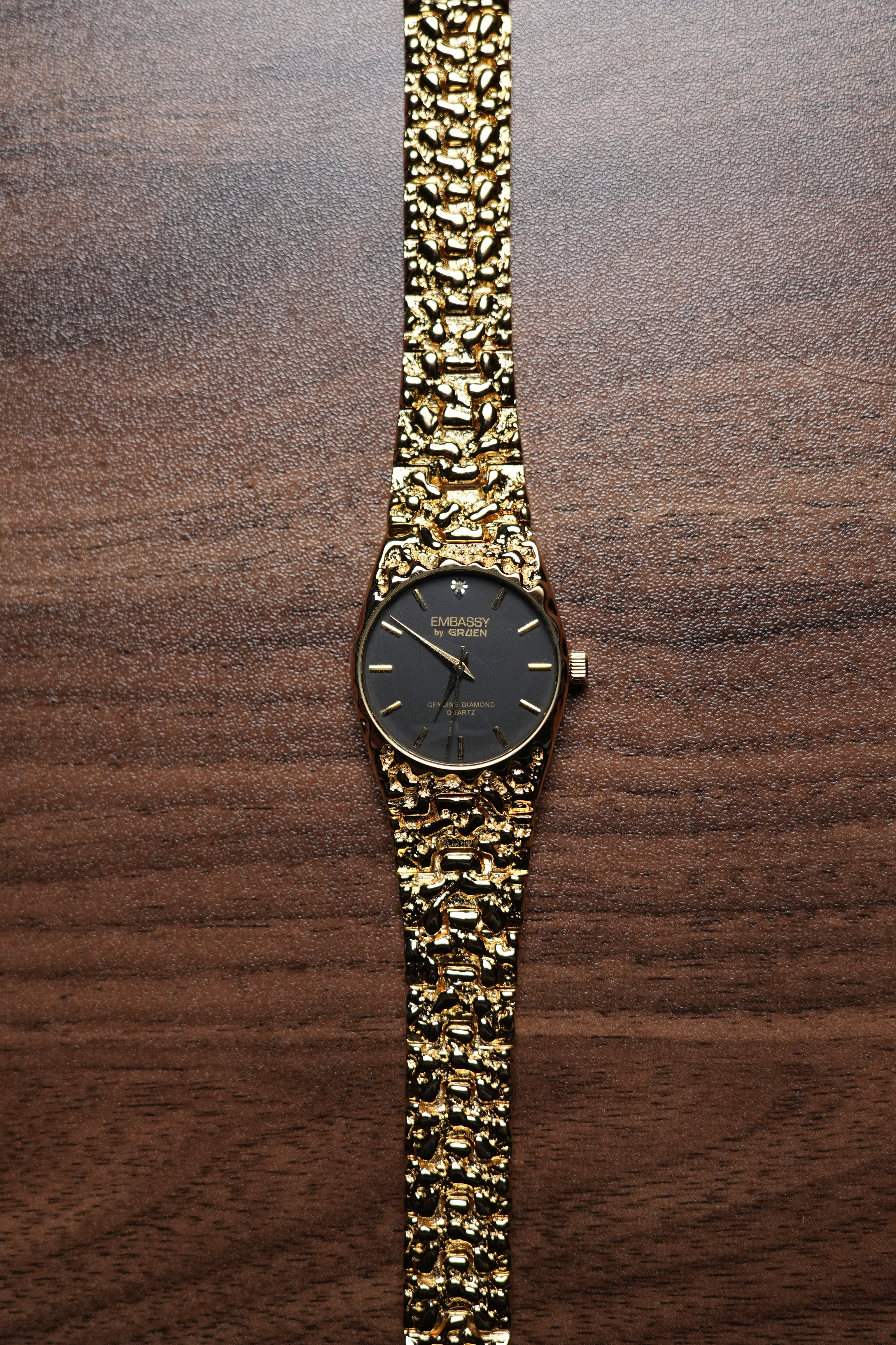 GRUEN Diamond Nugget Black Dial