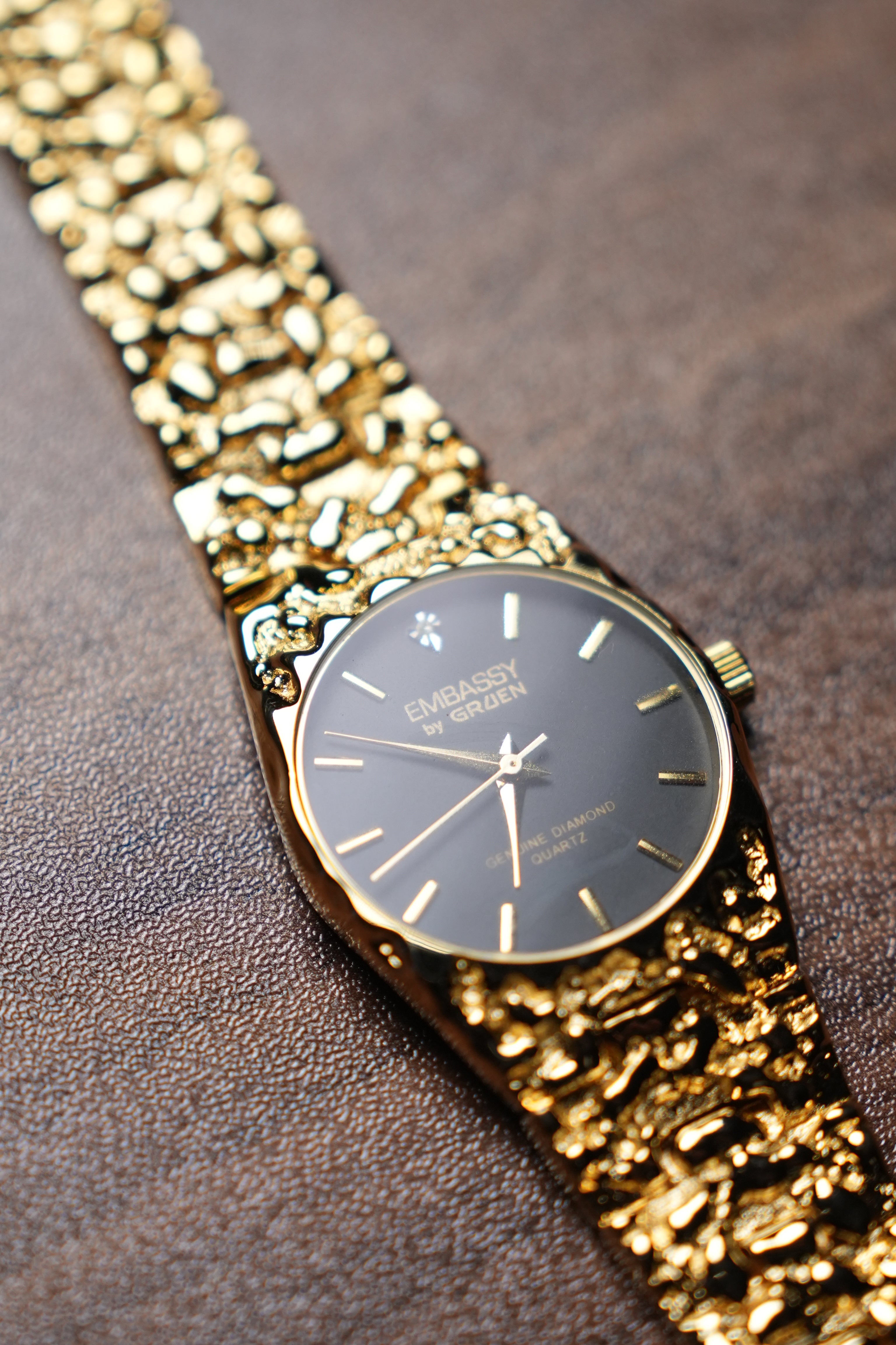 GRUEN Diamond Nugget Black Dial