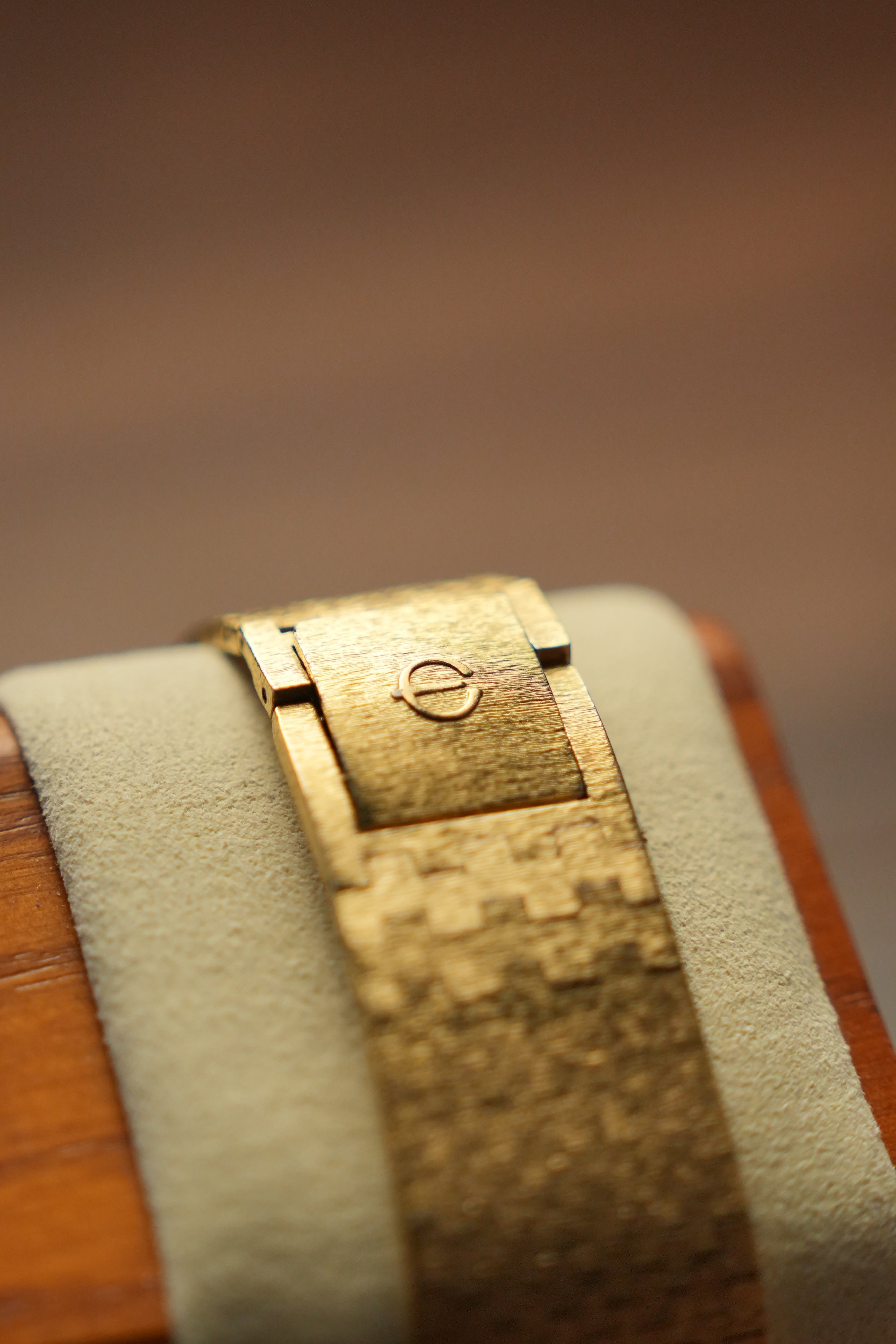 LORD ELGIN Quartz Tank Gold Dial Mint Swiss Movement 1970